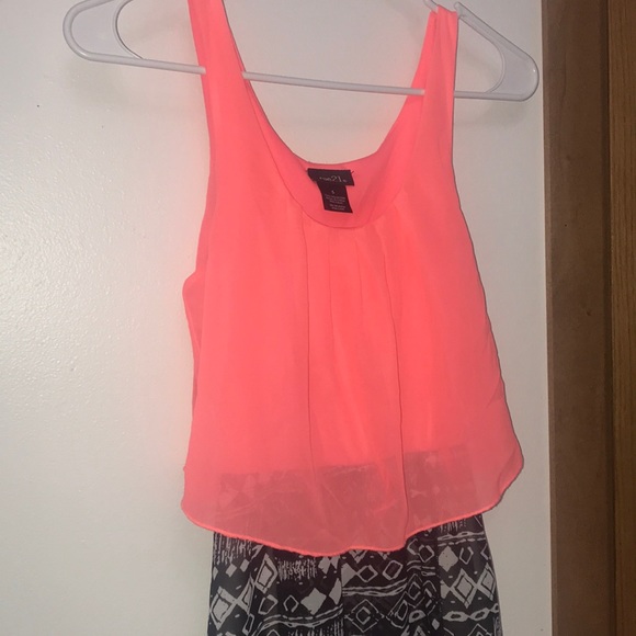 Pink and Black High Low Dress - Picture 3 of 7